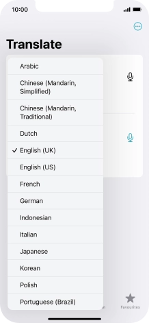 Press the required source language. Press the required source language.