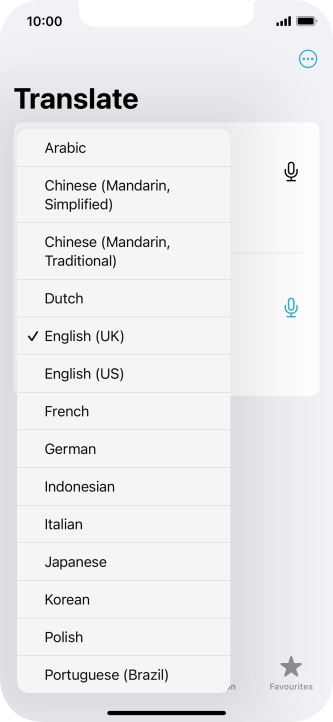 Press the required source language. Press the required source language.