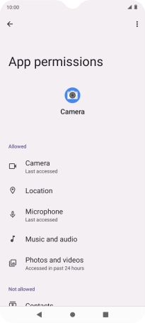 The app activity for the selected app is displayed. The app activity for the selected app is displayed.