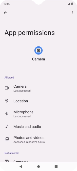 The app activity for the selected app is displayed. The app activity for the selected app is displayed.