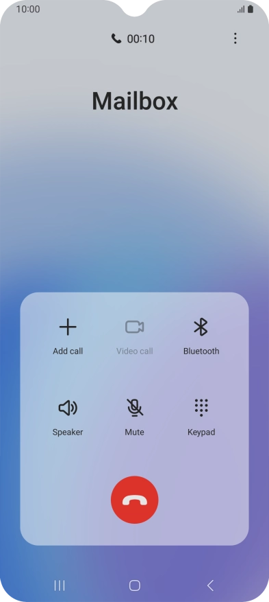 Press the end call icon. Press the end call icon.