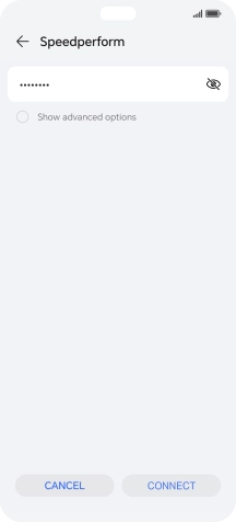 Key in the password for the Wi-Fi network and press CONNECT.