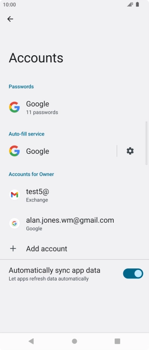 Press the required email account.