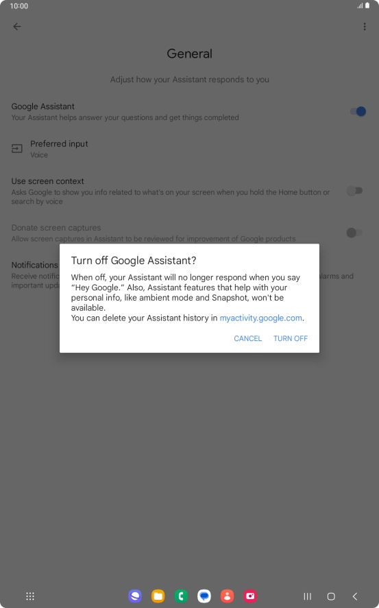 If you turn off the function, press TURN OFF.