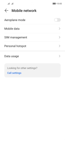 Press Mobile data. Press Mobile data.