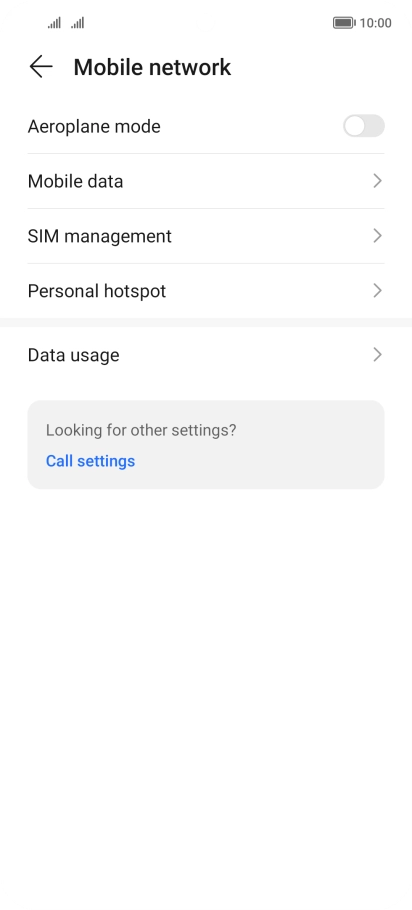 Press Mobile data. Press Mobile data.