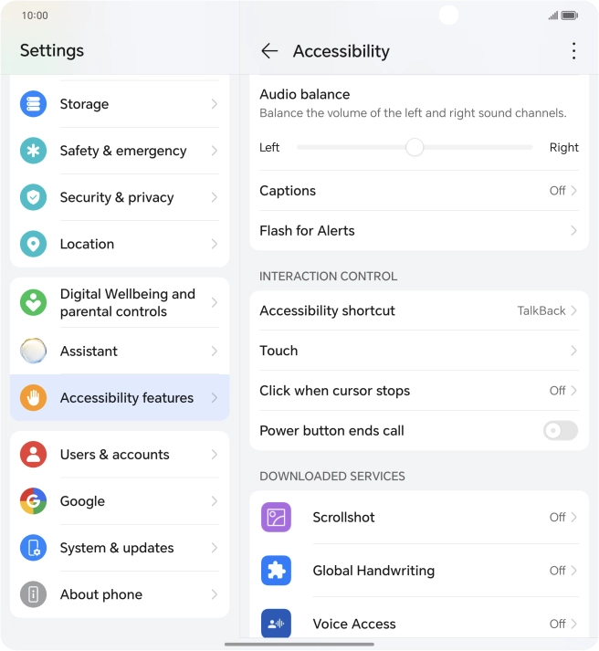 Press the required setting below Press the required setting below