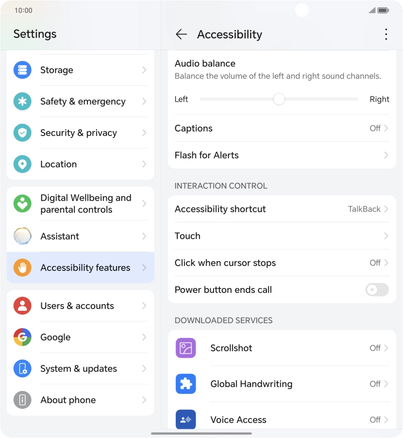 Press the required setting below Press the required setting below