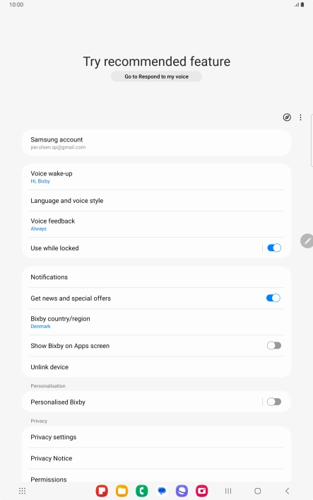 Follow the instructions on the screen to select the required settings.