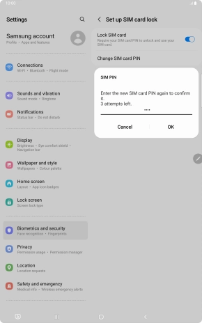 Key in the new PIN again and press OK.
