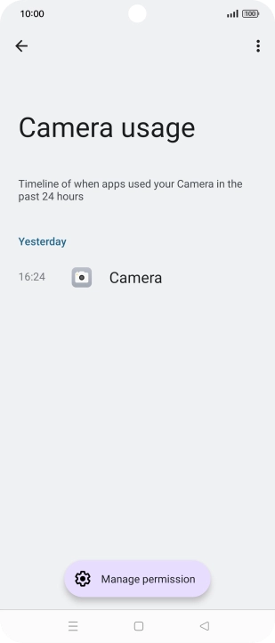 The app activity for the selected app is displayed. The app activity for the selected app is displayed.