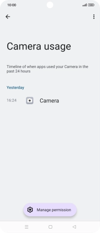 The app activity for the selected app is displayed. The app activity for the selected app is displayed.
