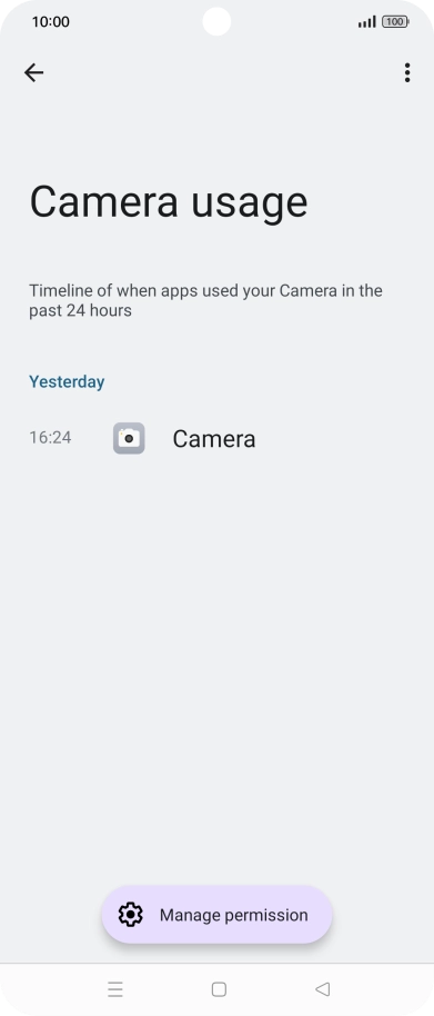 The app activity for the selected app is displayed. The app activity for the selected app is displayed.