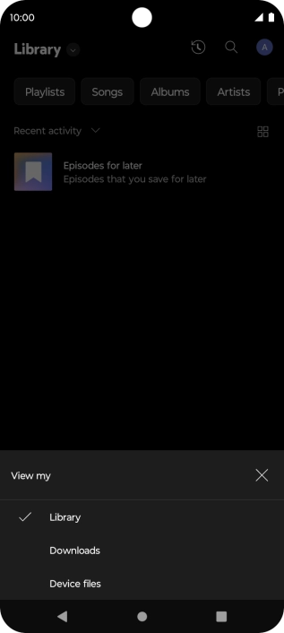 Press the required category and go to the required audio file.
