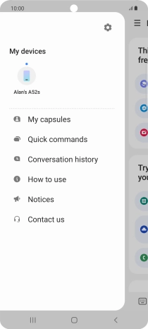 Press the settings icon.