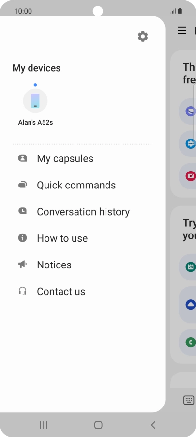 Press the settings icon.