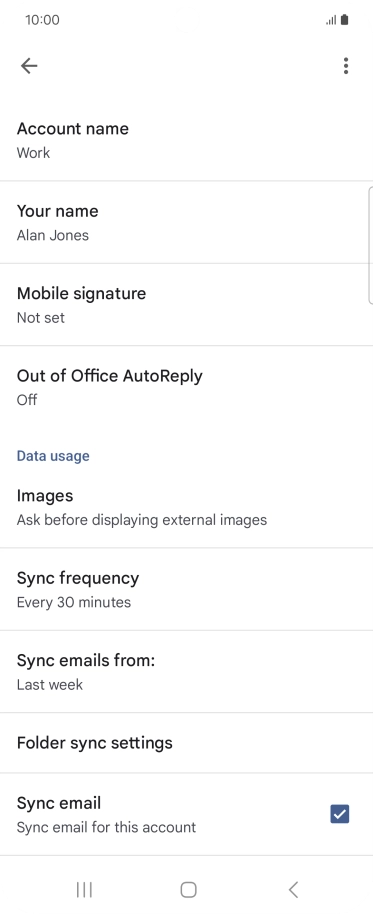 Press Account name and key in the required name.