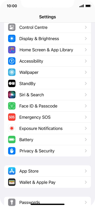 Press Privacy & Security.