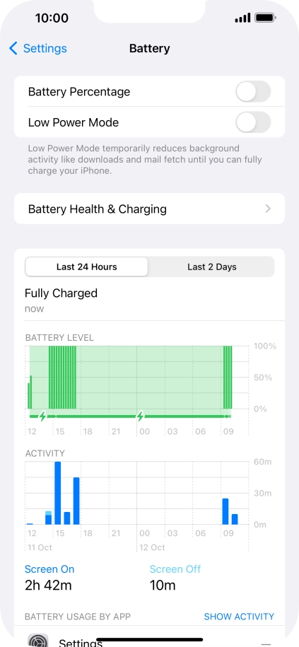 Press Battery Health & Charging.