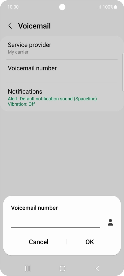 Key in +447836121121 and press OK.