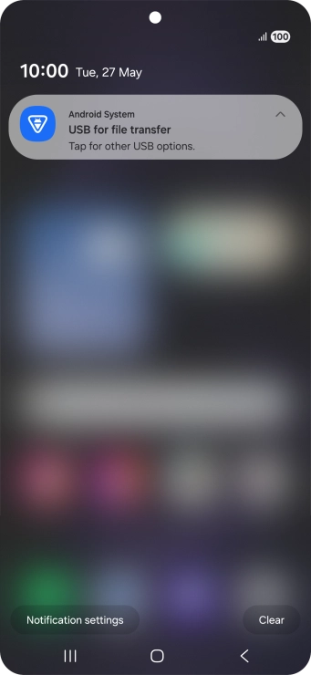 Press Tap for other USB options..