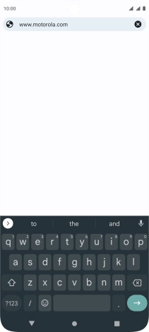 Key in the address of the required web page and press arrow right.