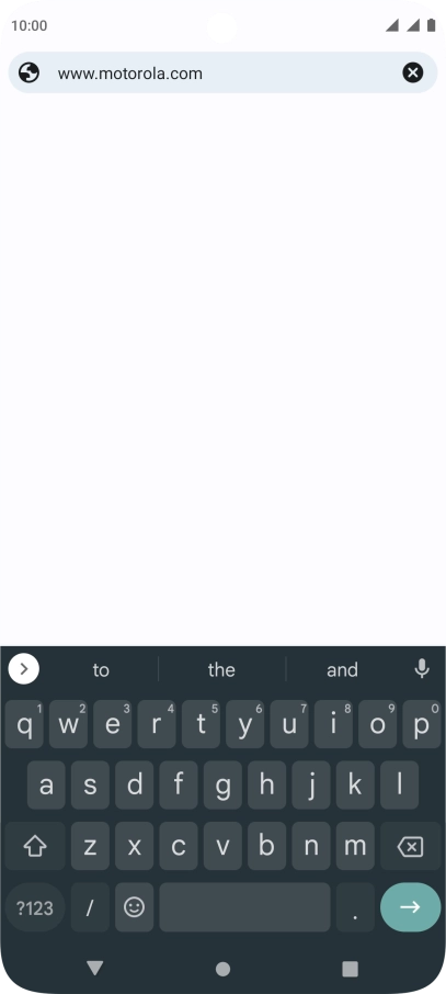 Key in the address of the required web page and press arrow right.
