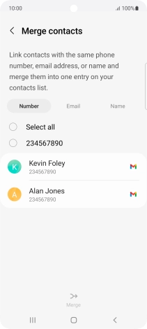 Press the field next to the required number.