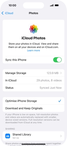 Press the indicator next to 