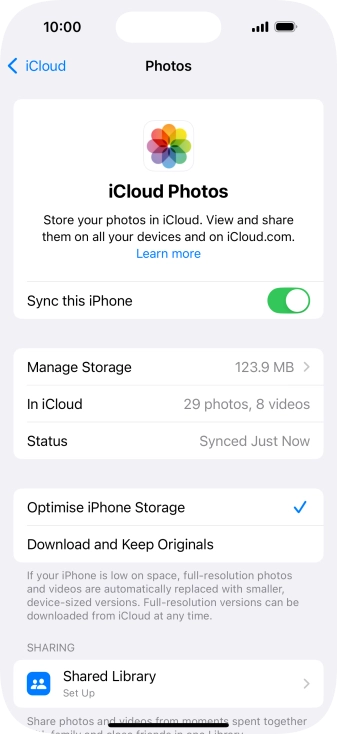Press the indicator next to 