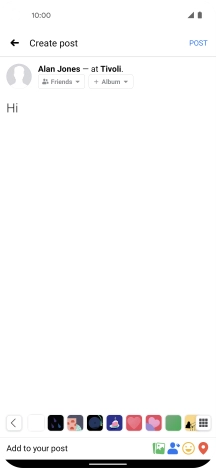 Write the required text and press POST.