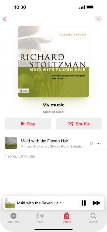 Press the song title. Press the song title.