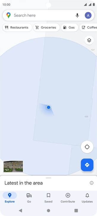 Press the search field and key in the required destination.