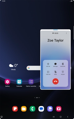 Press the end call icon.