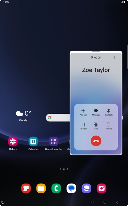 Press the end call icon.