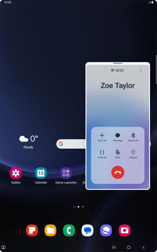 Press the end call icon.