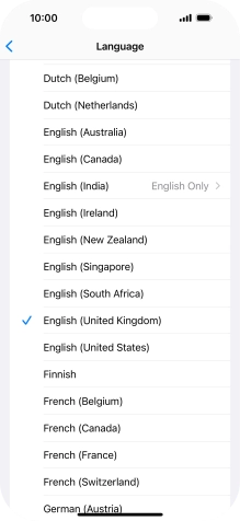 Press the required language.