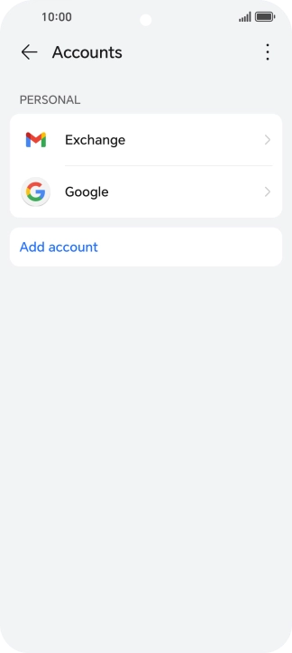 Press the required account type.