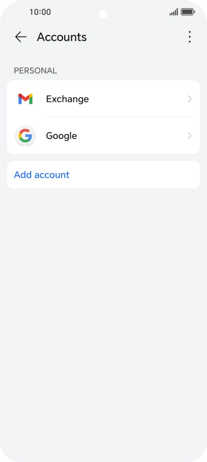 Press the required account type.