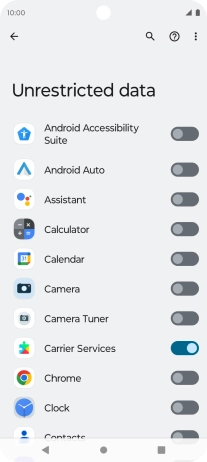 Press the indicators next to the required apps to turn the function on or off.