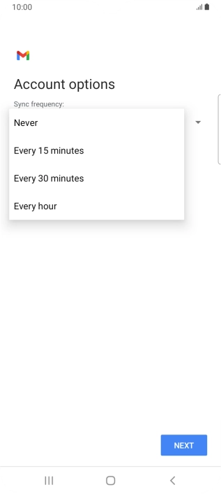 Press the required setting.