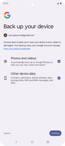 Press the fields next to the required data types to select them.