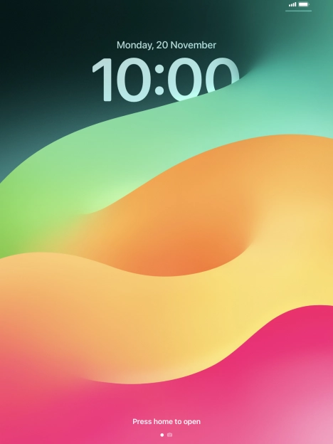 Press the Home key. Press the Home key.