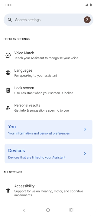 Press Voice Match and follow the instructions on the screen to turn automatic activation of Google Assistant on or off.