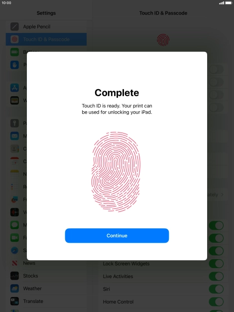 Press Continue. If you haven't previously selected a lock code, key in a code of your own choice twice. Press Continue. If you haven't previously selected a lock code, key in a code of your own choice twice.