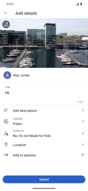 Key in the required text and press Upload.