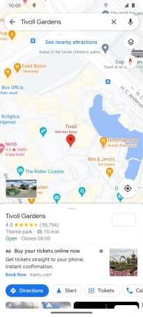 Press the destination.