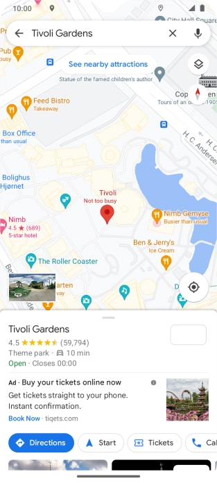 Press the destination.