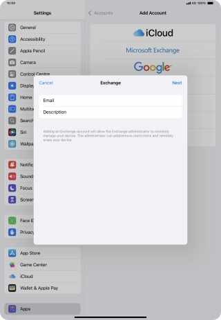 Press Description and key in the required name.
