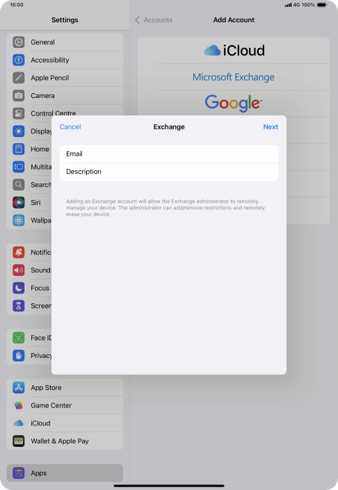 Press Description and key in the required name.